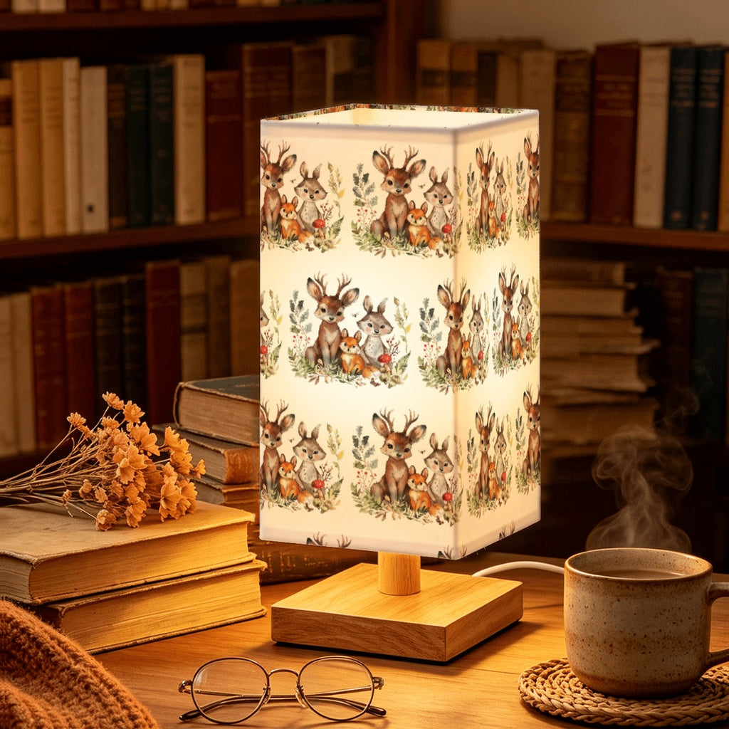 Large Square Table Lamp- Woodland