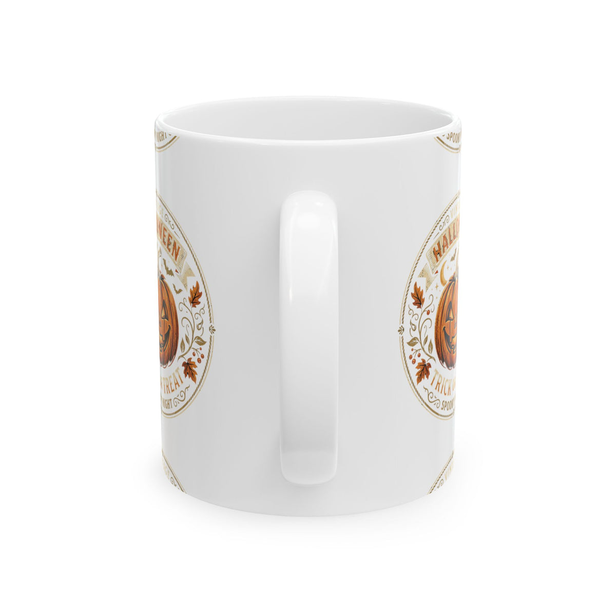 Halloween Pumpkin Ceramic Mug – 'Halloween Trick or Treat' Jack-O'-Lantern Coffee Cup (11oz/15oz)
