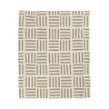 Neutral Geometric Plush Throw Blanket
