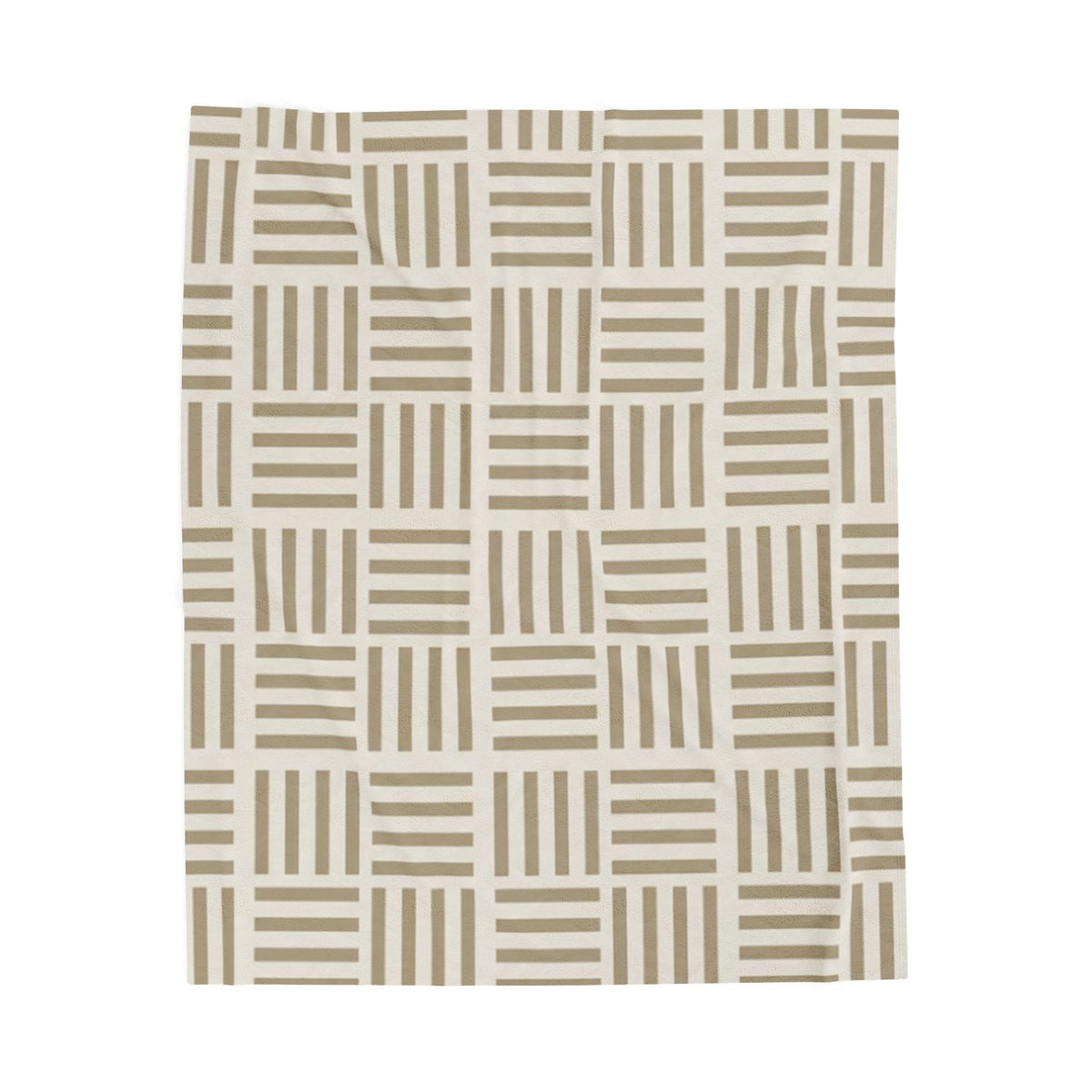 Neutral Geometric Plush Throw Blanket