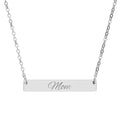Engravable Horizontal Bar Necklace — Personalized 'Mom' Name Pendant