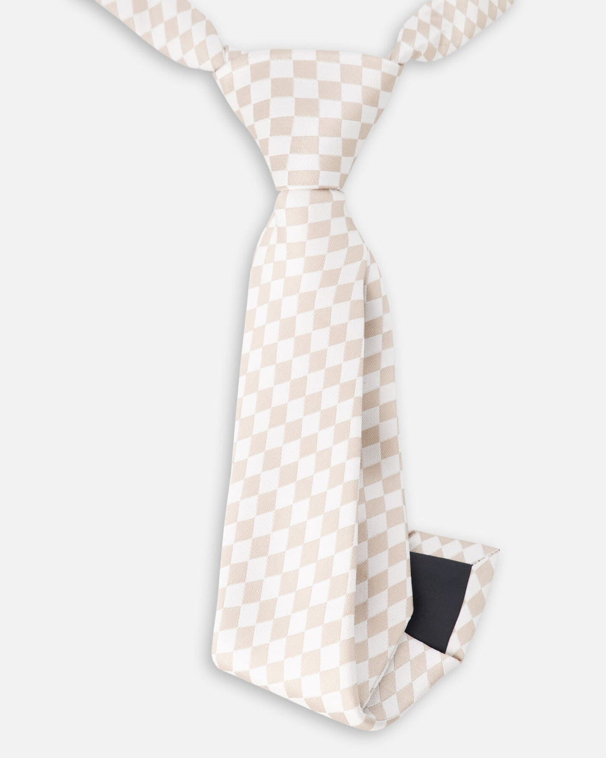 Neck Tie White And Sand Check