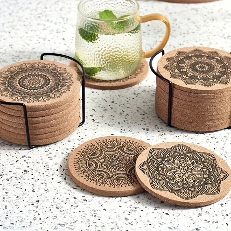 Mandala Wooden Coaster Set