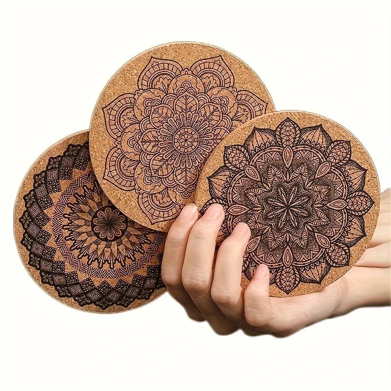Mandala Wooden Coaster Set