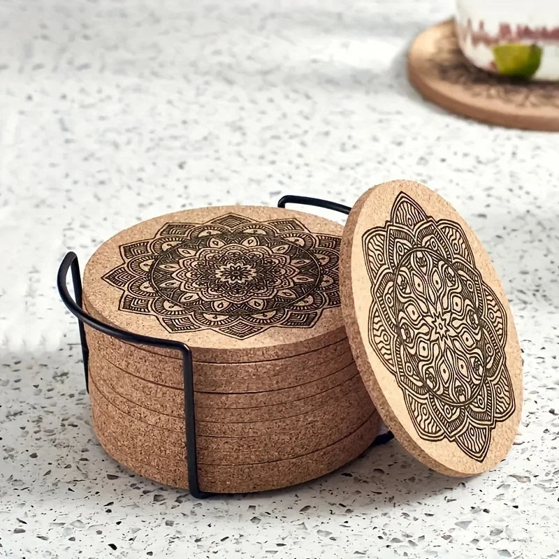 Mandala Wooden Coaster Set
