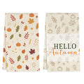 Hello Autumn 2-Piece Kitchen Towel Set | Fall Pumpkin & Leaves Décor