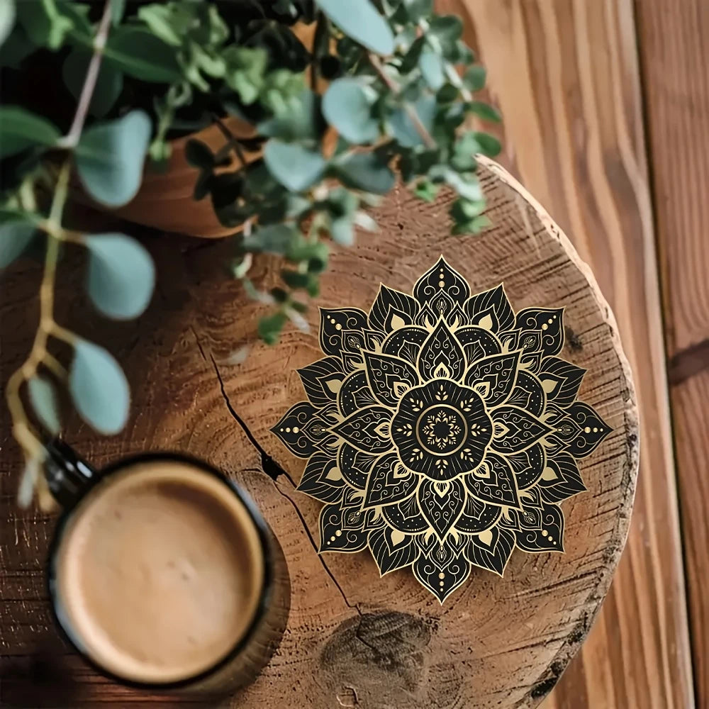 Mandala Wooden Coaster Set