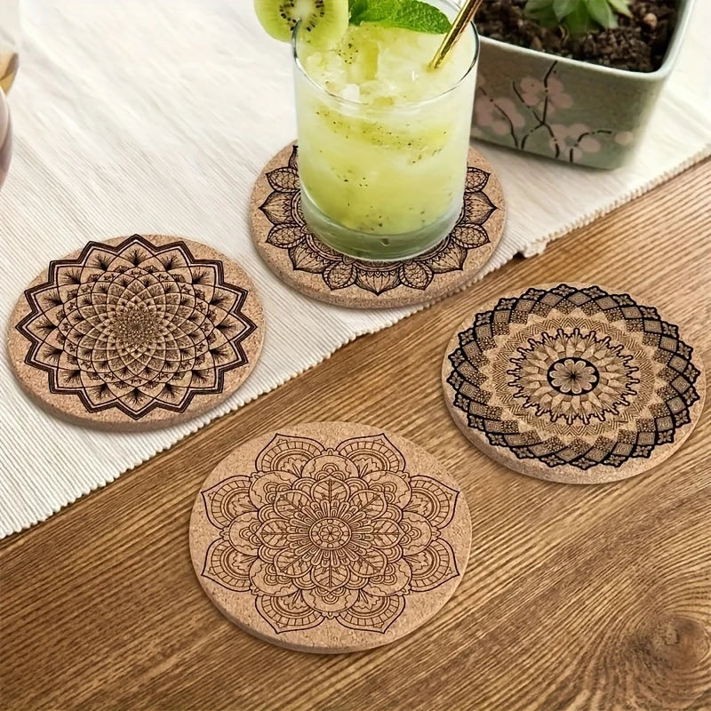 Mandala Wooden Coaster Set