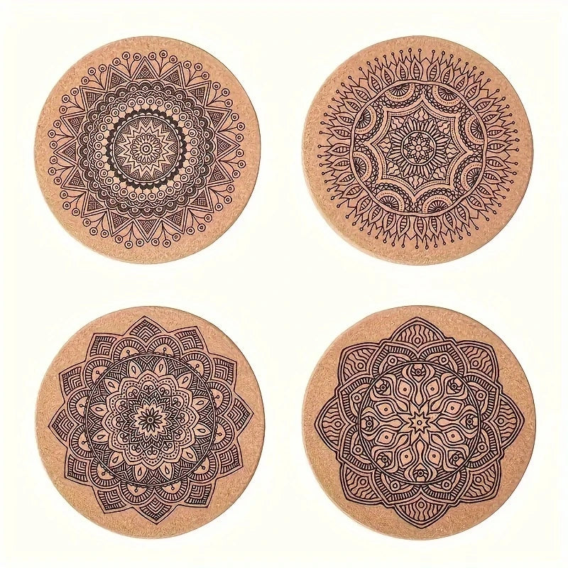 Mandala Wooden Coaster Set