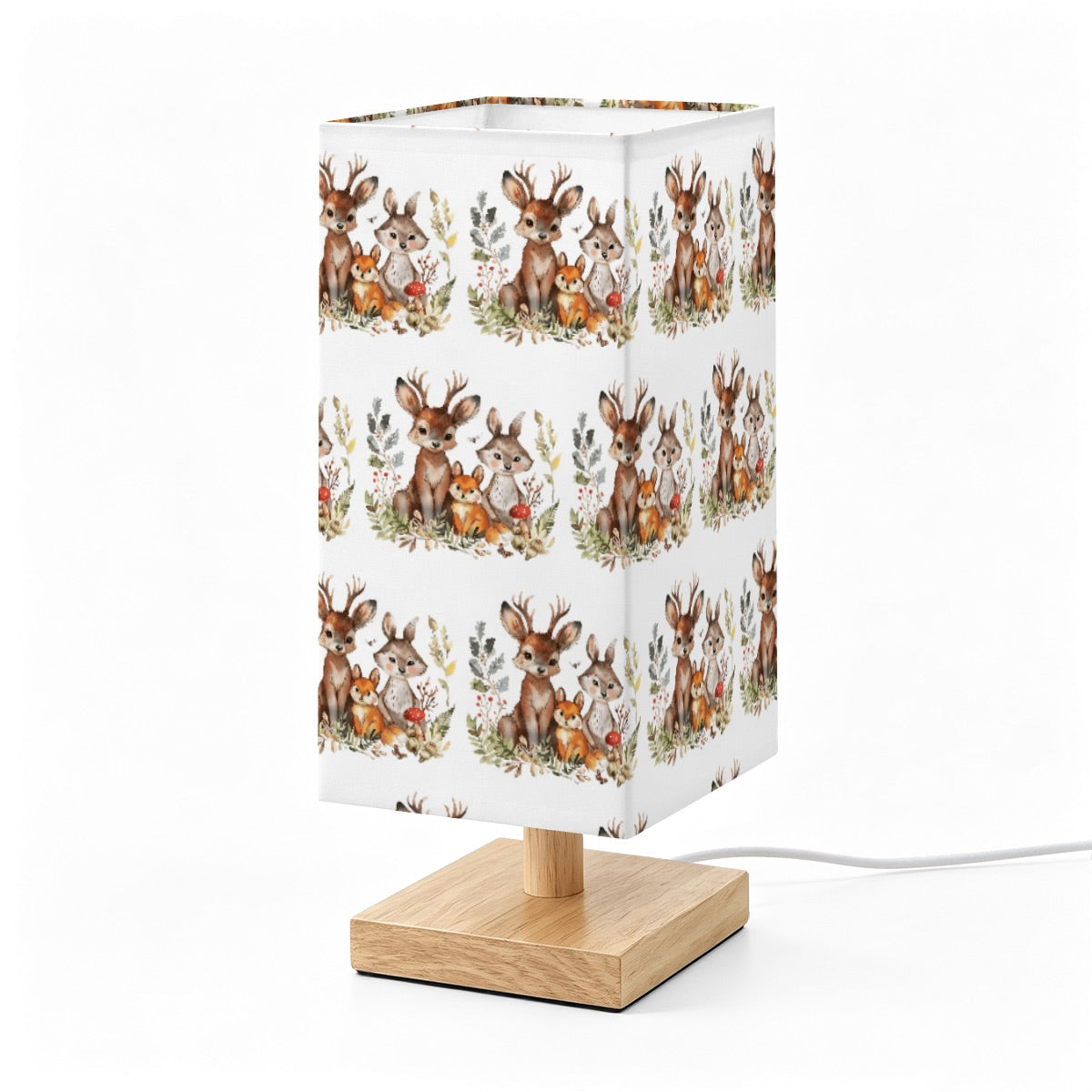 Large Square Table Lamp- Woodland